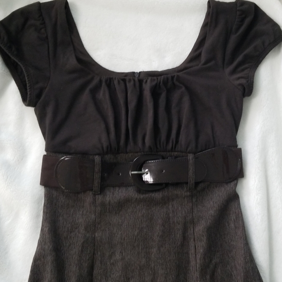 Juniors Brown Pencil Dress - Picture 2 of 7